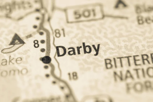 Darby 蒙大拿美国地图 — 图库照片