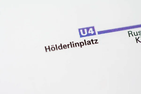 Holderlinplatz Station Stuttgart Metro Map — Stock Photo, Image