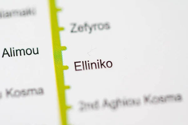 Station Elliniko Carte Métro Athènes — Photo