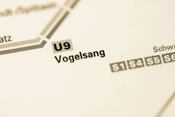 Vogelsang Stationen Stuttgarts Tunnelbanekarta — Stockfoto