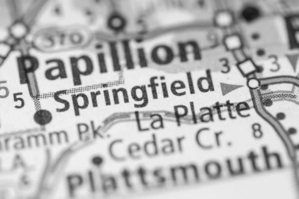 Springfield Nebraska Usa Map — Stock Photo, Image