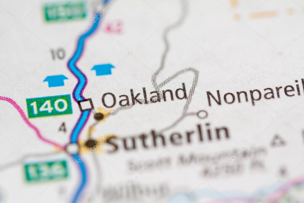 Oakland. Oregon. USA. Geographic concept close up shot