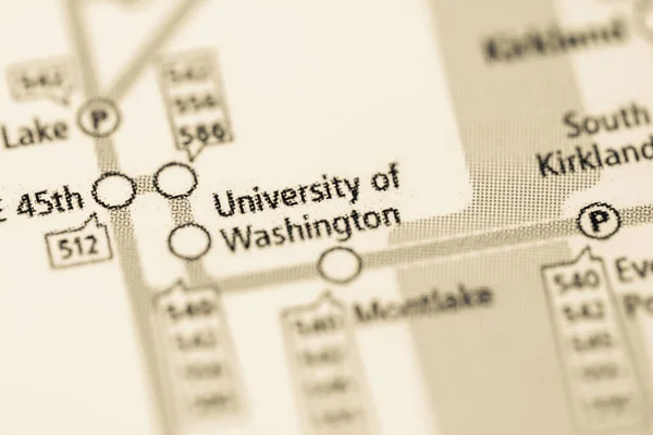 Estación University Washington Mapa Del Metro Seattle — Foto de Stock