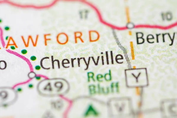 Het Cherryville Missouri Kaart Verenigde Staten — Stockfoto