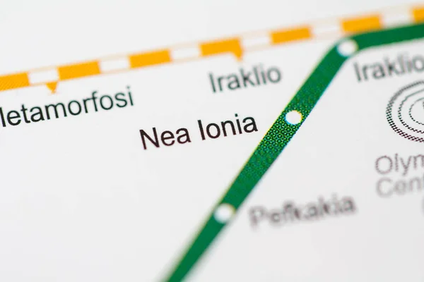 Station Nea Ionia Carte Métro Athènes — Photo
