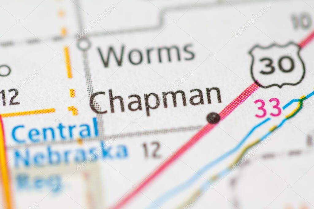 Chapman. Nebraska. USA. Geographic concept close up shot