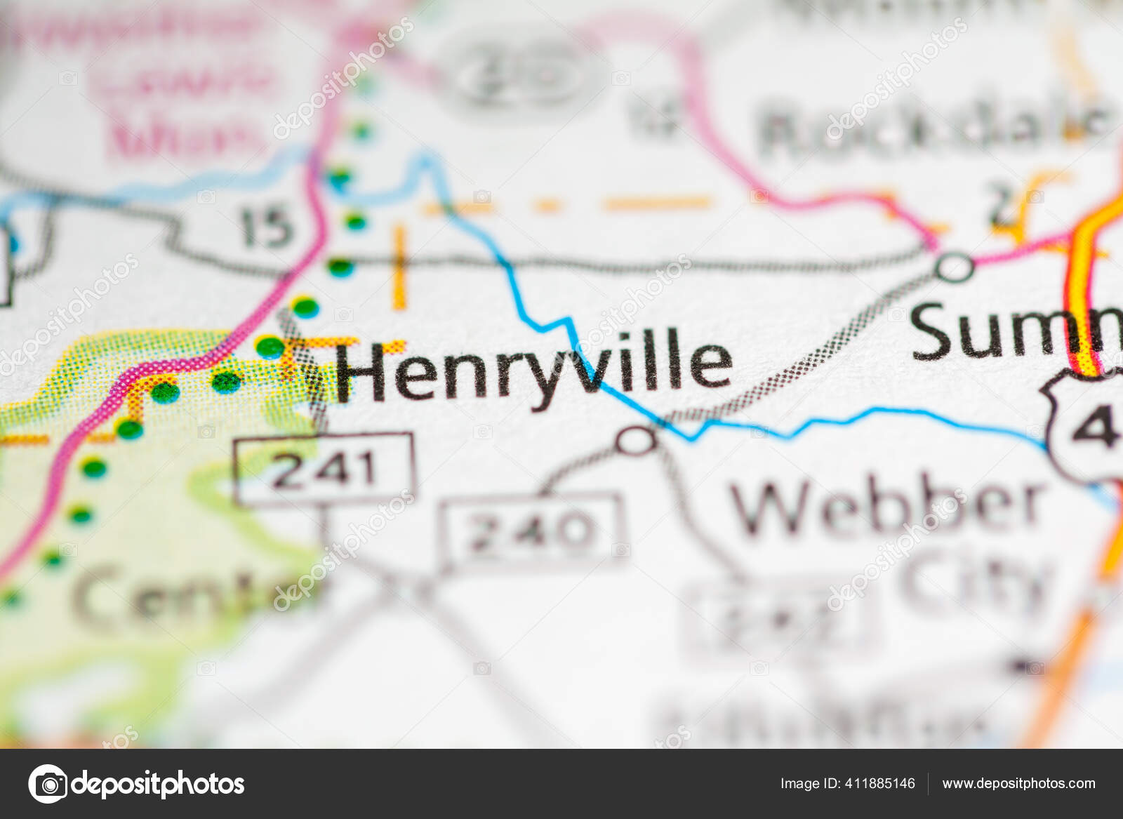Henryville Tennessee Usa Road Map Concept Stock Photo by