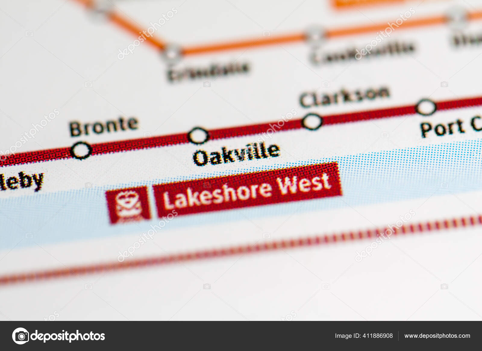 Oakville Station Toronto Metro Karte - Stockfotografie: lizenzfreie