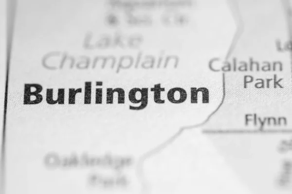 Burlington Vermont Mapa Usa — Foto de Stock