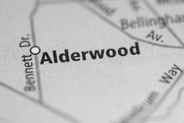 Alderwood Washington Eua Viagens Mapa — Fotografia de Stock