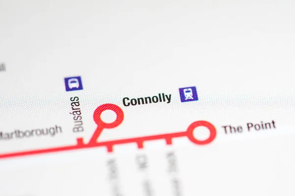 コノリー駅 ダブリン地下鉄地図 — ストック写真