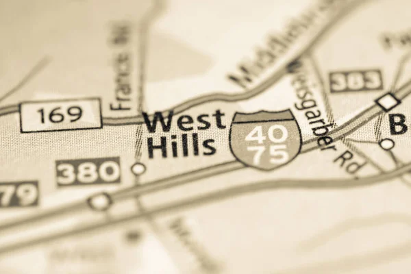 West Hills Det Tennessee Usa Karta — Stockfoto