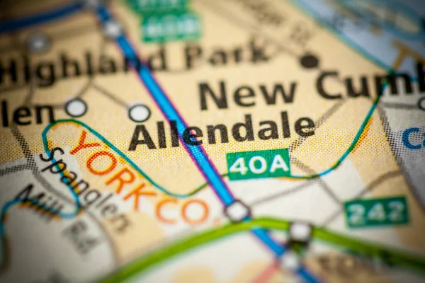 Allendale. Pennsylvania. USA map