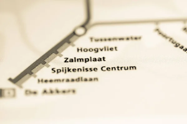 Zalmplaat Állomás Rotterdami Metrótérkép — Stock Fotó