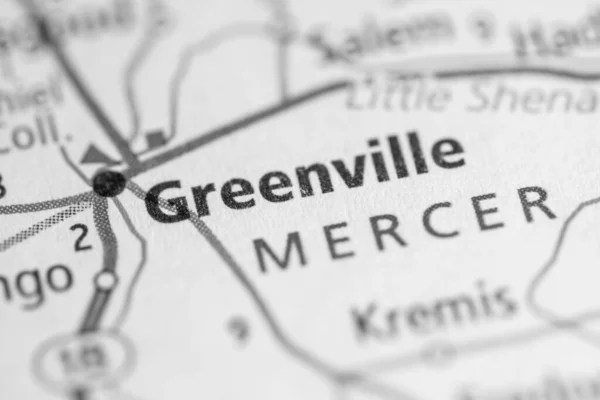 Greenville Pensilvânia Eua Mapa Conceito — Fotografia de Stock