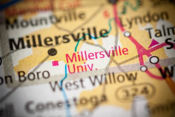 米勒斯维尔大学宾夕法尼亚美国地图 — 图库照片