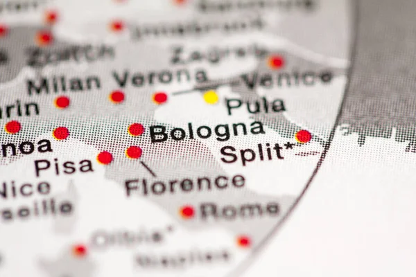 Μπολόνια Ιταλία Χαρτογραφία Γεωγραφικός Χάρτης — Φωτογραφία Αρχείου