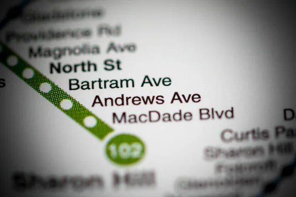Andrews Ave Station Philadelphia Metro Kart – stockfoto