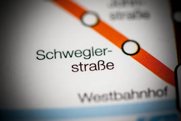 Stanice Schweglerstrasse Mapa Metra Vídeň — Stock fotografie
