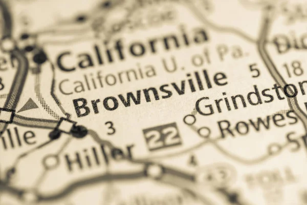Brownsville Pennsylvania Mappa Degli Stati Uniti — Foto Stock
