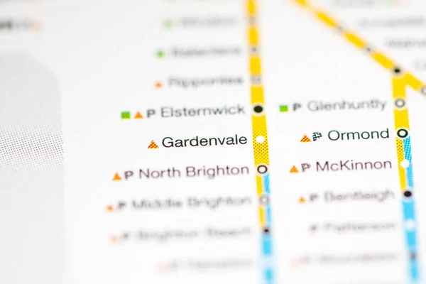 Estación Gardenvale Mapa Del Metro Melbourne — Foto de Stock