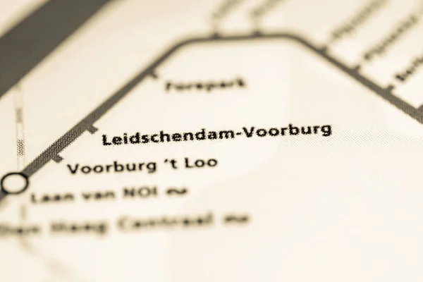 Leidschendam Voorburg Állomás Rotterdami Metrótérkép — Stock Fotó