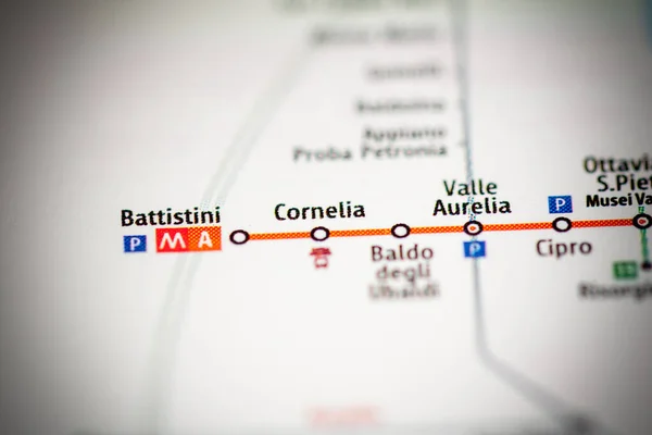 Stazione Cornelia Mappa Della Metropolitana Roma — Foto Stock