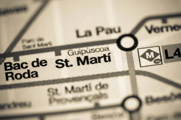 Estação Marti Mapa Metro Barcelona — Fotografia de Stock