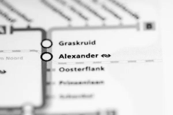 Alexander Állomás Rotterdami Metrótérkép — Stock Fotó