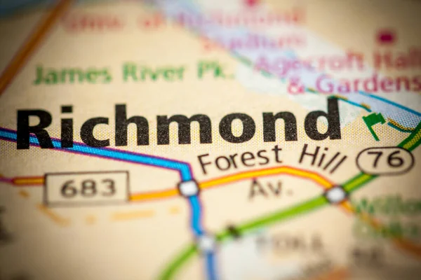 Ρίτσμοντ Βιρτζίνια Ηπα Έννοια Οδικού Χάρτη — Φωτογραφία Αρχείου
