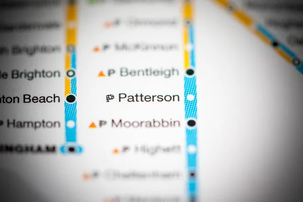 パターソン駅 メルボルン地図 — ストック写真
