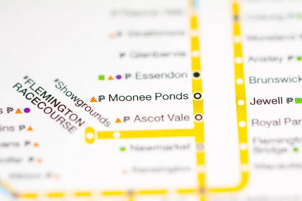 ムーニー ポンズ駅 メルボルン地図 — ストック写真