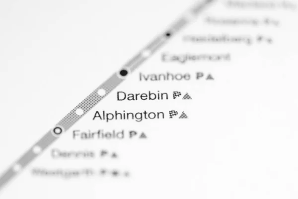 Станція Даребін Melbourne Metro Map — стокове фото