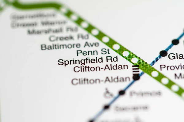Σταθμός Σπρίνγκφιλντ Φιλαδέλφεια Metro Χάρτη — Φωτογραφία Αρχείου