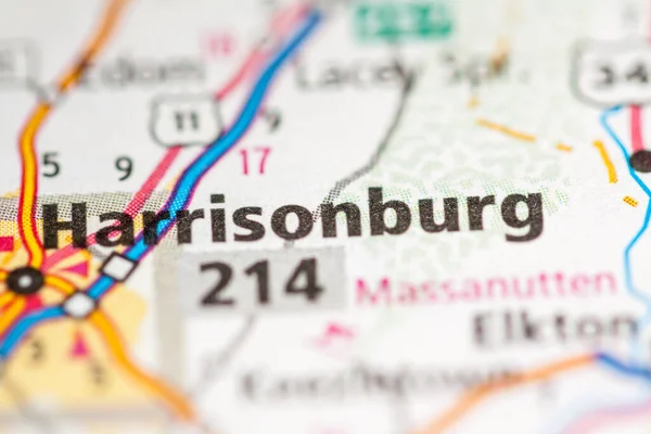 Harrisonburg Virginia Kaartconcept — Stockfoto