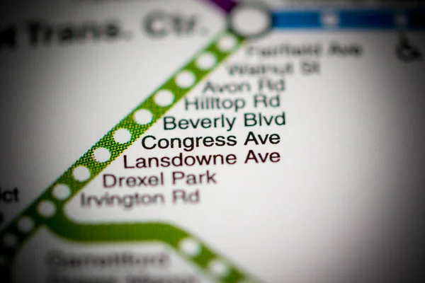 Stazione Congressi Ave Mappa Del Metro Philadelphia — Foto Stock