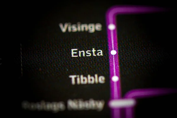 Станція Енста Stockholm Metro Map — стокове фото