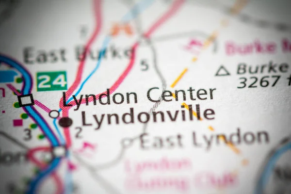 Centro Lyndin Vermont Estados Unidos Mapa Carreteras Concepto — Foto de Stock