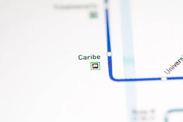 カリベ駅 メデリン地下鉄地図 — ストック写真