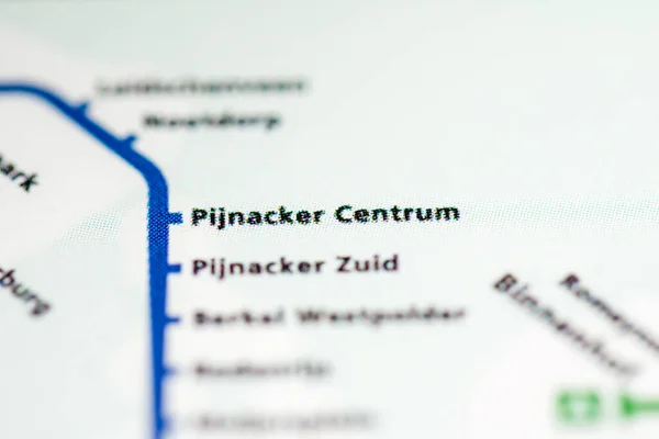 Pijnacker Centrum Állomás Rotterdami Metrótérkép — Stock Fotó