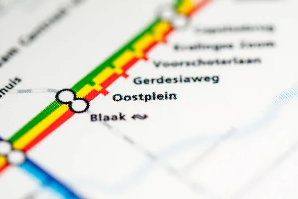 Oostplein Station Rotterdam Metro Map — Stock Photo, Image