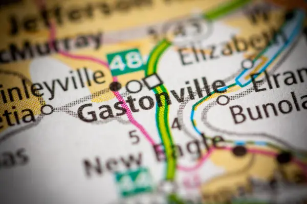 Gastonville Pensilvânia Eua Mapa — Fotografia de Stock