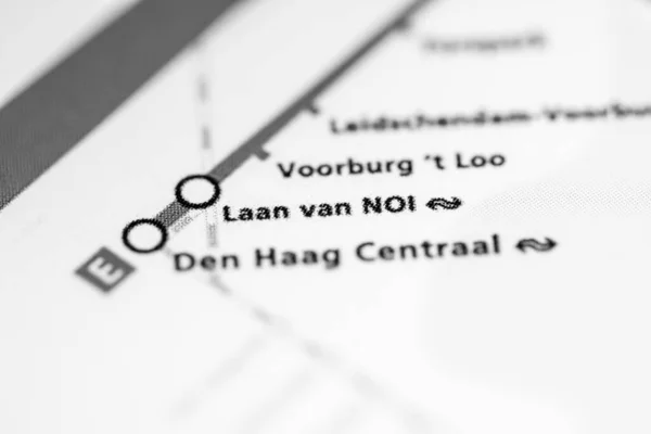 Laan Van Noi Station Rotterdam Metro Map — Stock Photo, Image