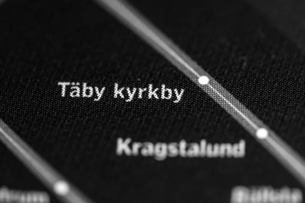 Taby Kirkby Állomás Stockholm Metrótérkép — Stock Fotó