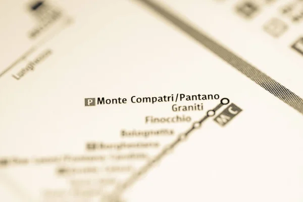 Monte Compatri Pantano Station Mapa Metra Řím — Stock fotografie