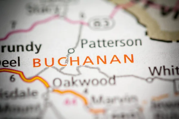 Buchanan Virginia Mapa Concepto — Foto de Stock