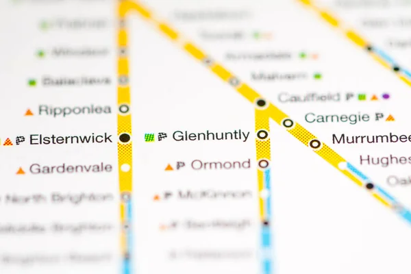 グレンハント駅だ メルボルン地図 — ストック写真
