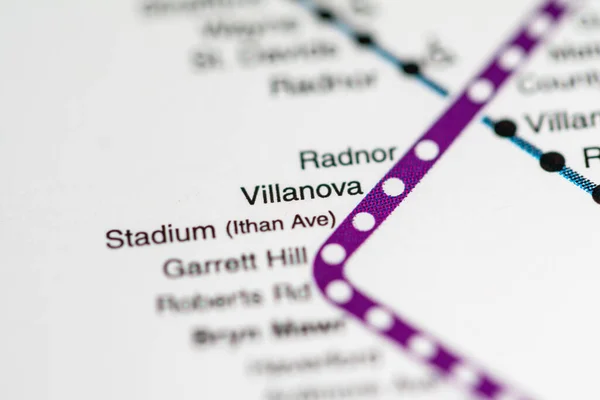 Stazione Villanova Mappa Del Metro Philadelphia — Foto Stock