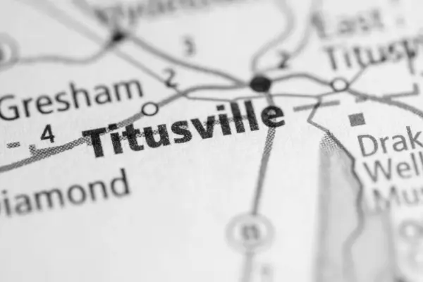 Titusville Pennsylvania Usa Kartkoncept — Stockfoto