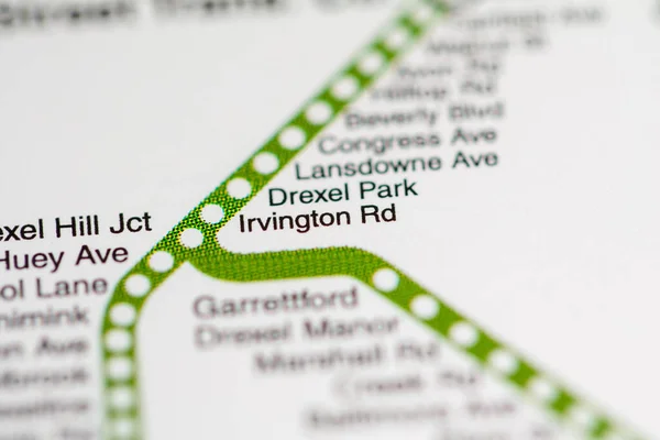 Σταθμός Irvington Φιλαδέλφεια Metro Χάρτη — Φωτογραφία Αρχείου